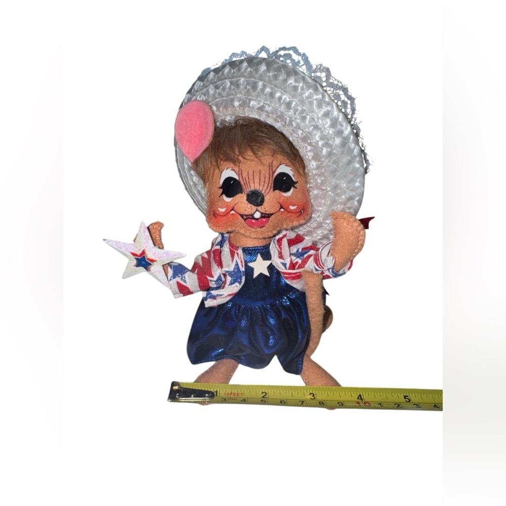 Vintage 6-inch Annalee Mobilitee Patriotic Girl Mouse 2010 - Picture 3 of 4